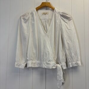 Womens Boho Chic Cottage Wrap Top Women Size S Romantic Feminine Prairie Summer